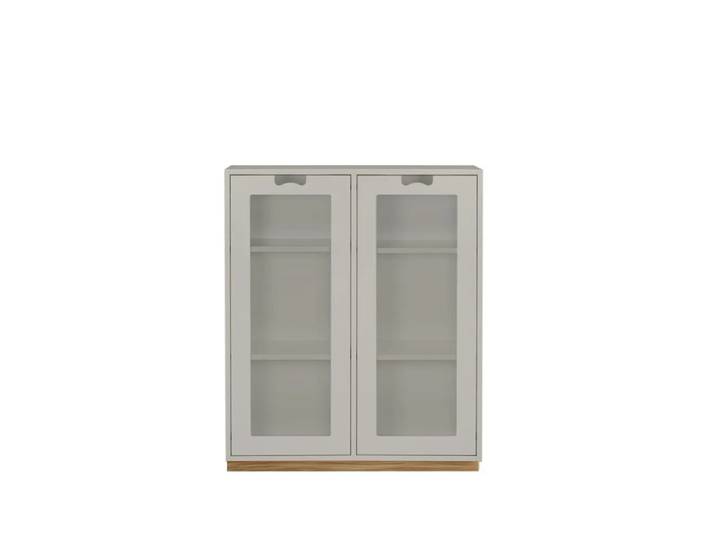 Asplund Snö E Vitrinenschrank Light grey, eichensockel, 30 cm