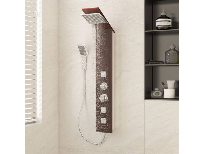 vidaXL Duschpaneel-System Glas Braun