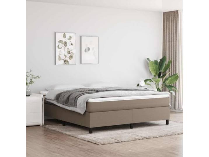 Molumvel Boxspringbettgestell Taupe 160x200 cm Stoff Bettrahmen ohne Matratze Schlafzimmerbett Untergestell Lattenrost