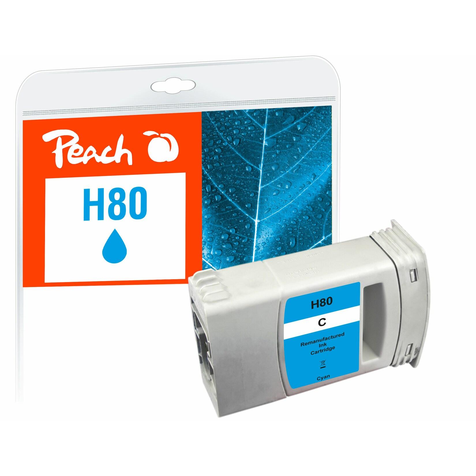 REFURBISHED – Peach HP 80 Druckerpatrone Toner cy ersetzt HP 80 C, C4872A für z.B. HP DesignJet 1050 C, HP DesignJet 1050 C Plus, HP DesignJet 1055 CM (wiederaufbereitet)