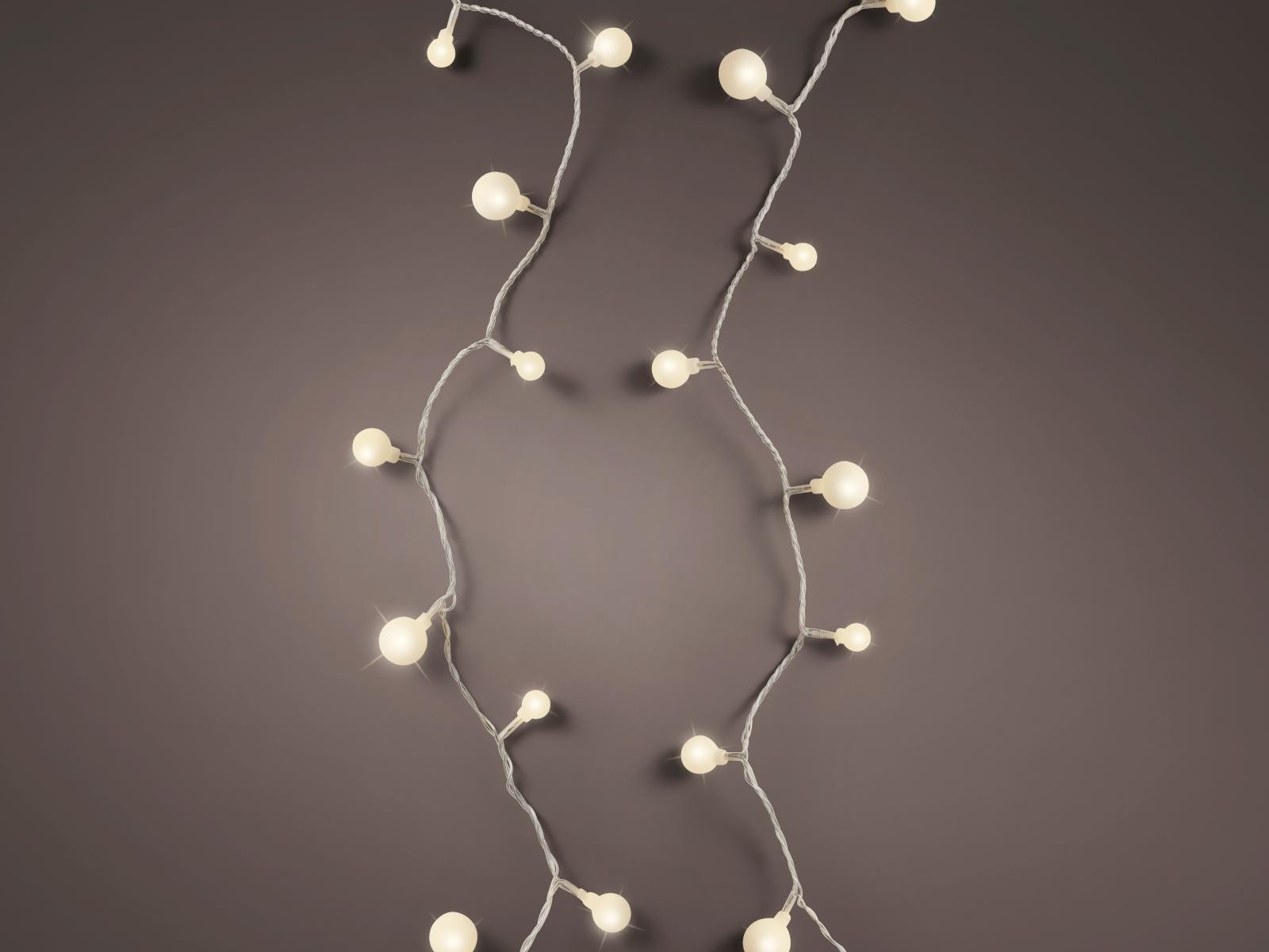 Lumineo Led Cherry Kerstverlichting 9 meter 120 LED transparant/warm wit