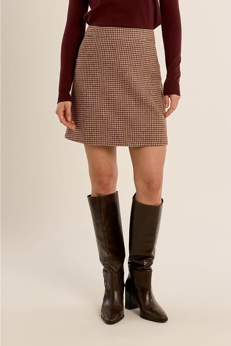 MOLLY BRACKEN Jupe courte motif pied-de-poule