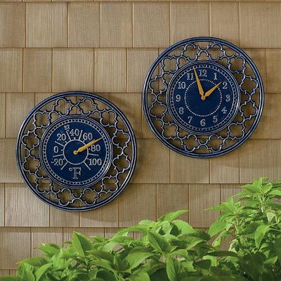 Quatrefoil Clock & Thermometer - Thermometer - Grandin Road