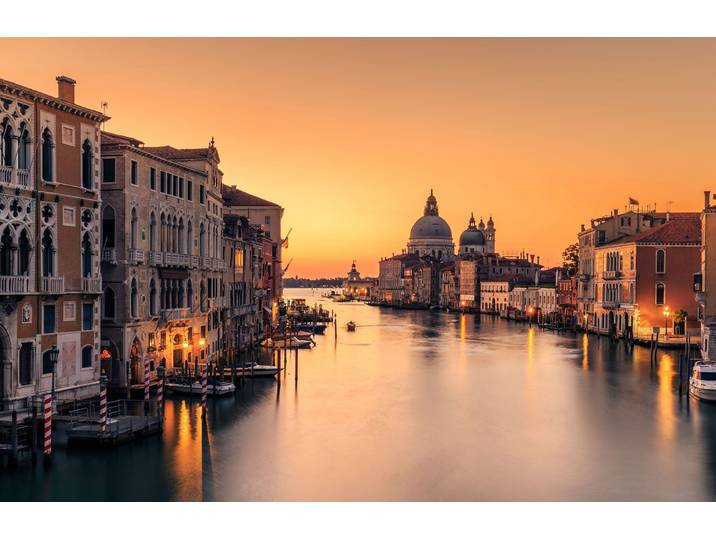 Fototapete PAPERMOON Photo-Art ERIC ZHANG, MORGENGRAUEN AN VENEDIG , bunt, B:3,5m L:2,6m, Vlies, Tapeten, Fototapete
