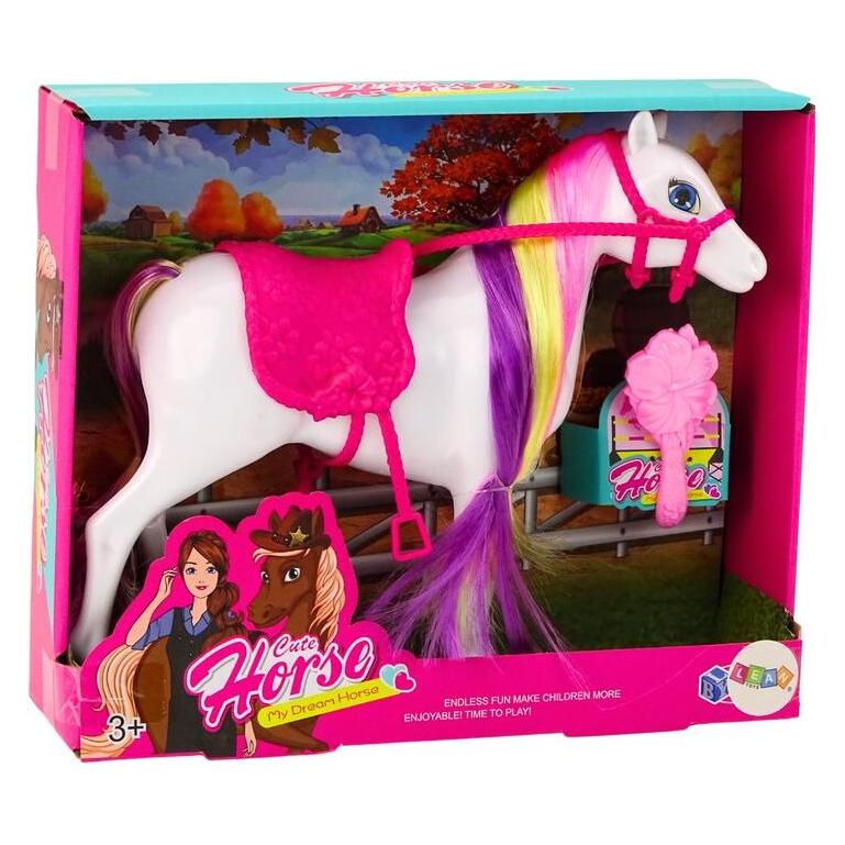 Lean Toys Figur eines weissen Pferdes zum Bürsten des Sattels (49672800)