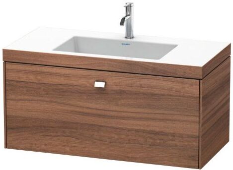 Duravit Brioso c-bonded Waschtisch mit Unterbau BR4602N1079, 100x48, Nussbaum Natur/Chrom, o Hahnl