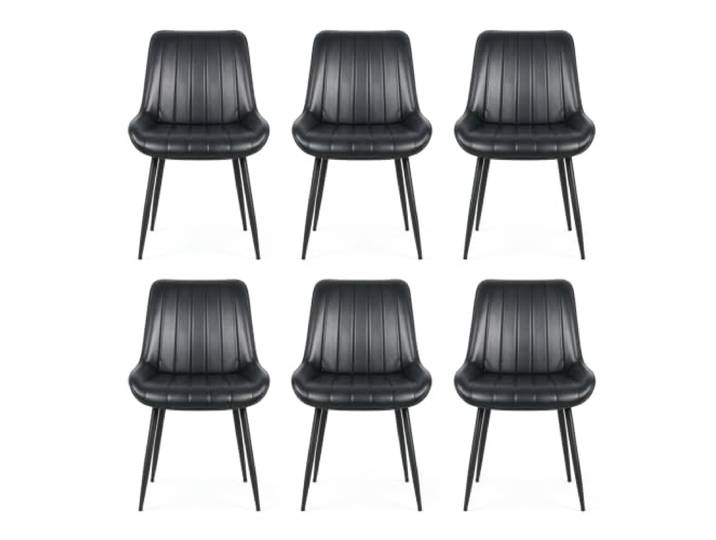 GarveeHome 6er Set Polsterstühle Esszimmer Gepolsterte Sitzfläche Mid-Century Modern Design