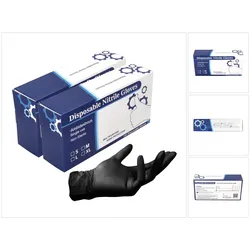 Tool Brothers, Schutzhandschuhe, Nitril Einweg Handschuhe Schwarz / Black 200 Stück Grösse M / Medium - nicht Steril (M)