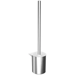 Emco Flow Toilettenbürstengarnitur 271500100 Kunststoff verchromt, Wandmodell, Kristallglas satiniert, Bürstenstiel chrom