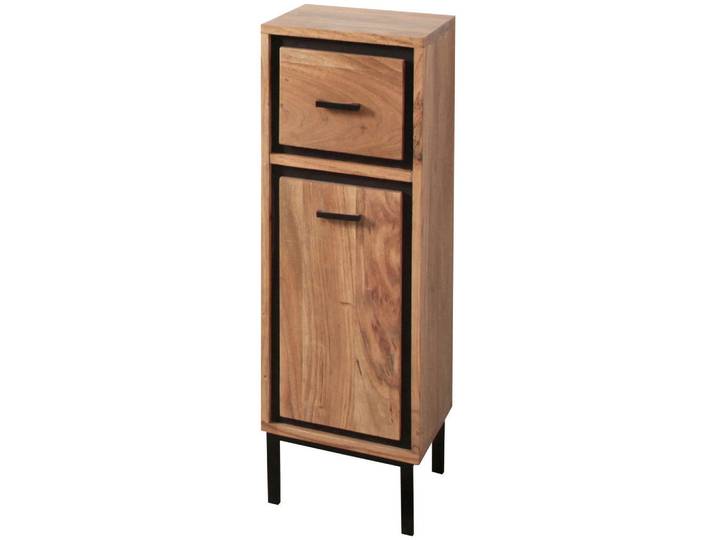 Landscape Unterschrank, Akaziefarben, Metall, Akazie,Akazie, Hartholz, Holz, 1 Fächer, 1 Schublade(n) Schubladen, 30x90x32 cm, freistehend, Badezimmer, Badmöbel, Unterschränke