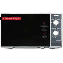 Corbero Mikrowelle mit Grillfunktion, Auftauen, 700 W, 35-Minuten-Timer, mechanische Bedienung, Mikrowelle, Transparent, Grau