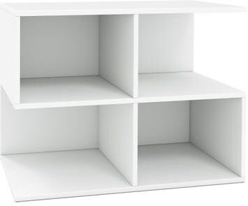 Costway 3-Tier Modern S-shaped End Table with 4 Storage Cubes-White