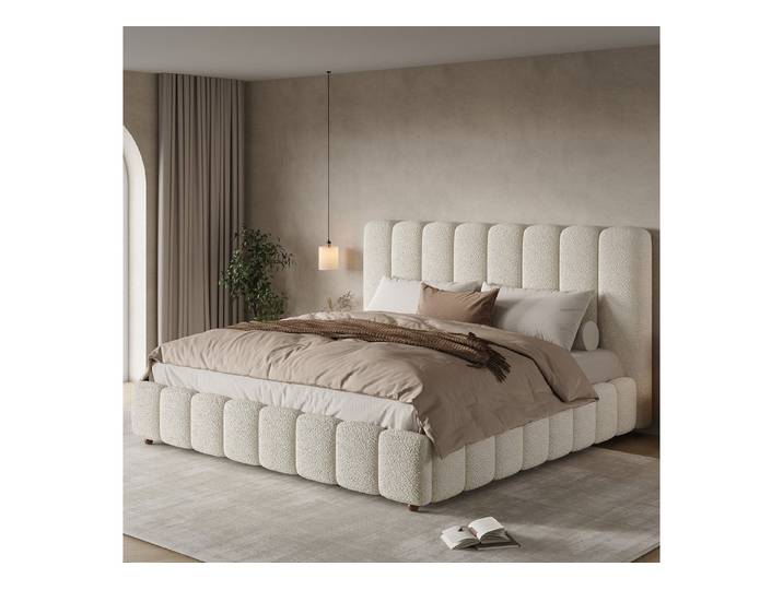 MODFU Polsterbett Funktionsbett mit hydraulischem Stauraum-System (Packung, 2-tlg., Maximiert den Stauraum für ein aufgeräumtes Schlafzimmer 160x200 cm), inkl. Lattenrost & weichem Kopfteil mit Ablage(mit 1 Matratze)