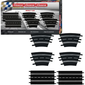 Carrera Autorennbahn-Erweiterung 20026955 Ausbauset 2, 120 cm, 2 Geraden und 4 Kurven, 6 Stück