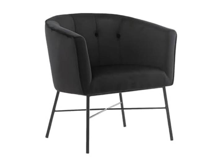 Vente-unique - Sessel mit gerader Rückenlehne 1 Person Fakart - Samt Modern Stil Schwarz Samt, Stoff