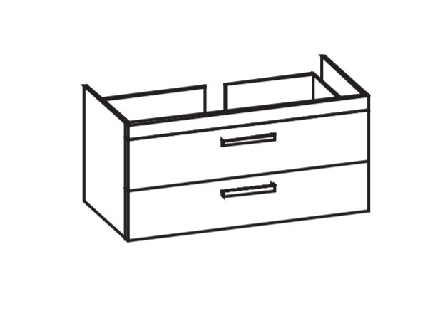 Artiqua 411 Waschtischunterschrank für My by Starck 233612 Sangallo Grau quer, 411-WU2L-D56-7152-432 411-WU2L-D56-7152-432