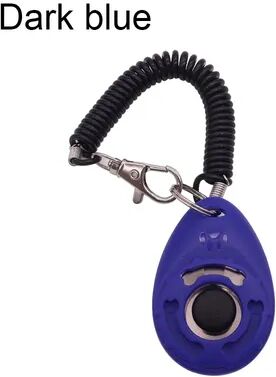 Quick Pick Pro Adjustable Dog Training Clicker With Wrist Strap & Keychain For Positive Pet Training dark Blue