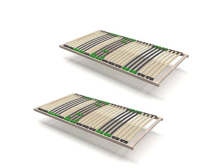 FixSTAR 7-Zonen Lattenrost 2er Set - 80x200 - Starr - Auch für Bettgröße 160x200 - Klappbar fertig montiert - 28 Birke Federleisten - Härtegradverstellung - Bettrost Für alle Matratzen - Vormontiert