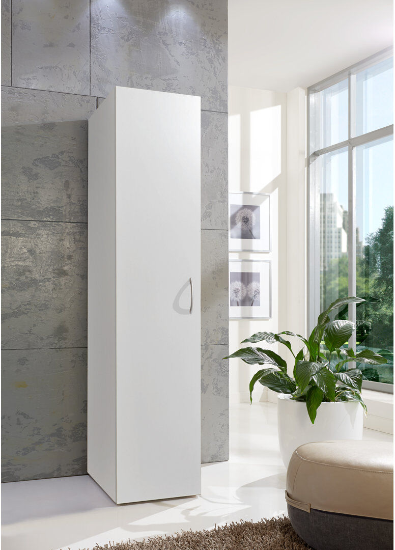Brayden Studio Aggi 1 Door Wardrobe White 185cm H x 50cm W x 54cm D