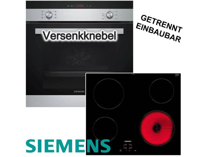 SIEMENS Backofen-Set Backofen 3DHeißluft Schnellaufheizung + Glaskeramik-Kochfeld rahmenlos, mit Nachrüstbar