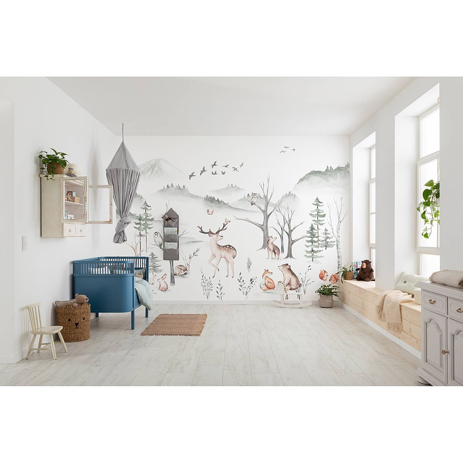 home24 Fotobehang Cozy Woods Multicolour Breedte: 400 cm, Hoogte: 280 cm