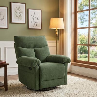 Dovelina Modern Swivel Rocker Recliner Chair Manual Overstuffed Glider Armchair with Textured