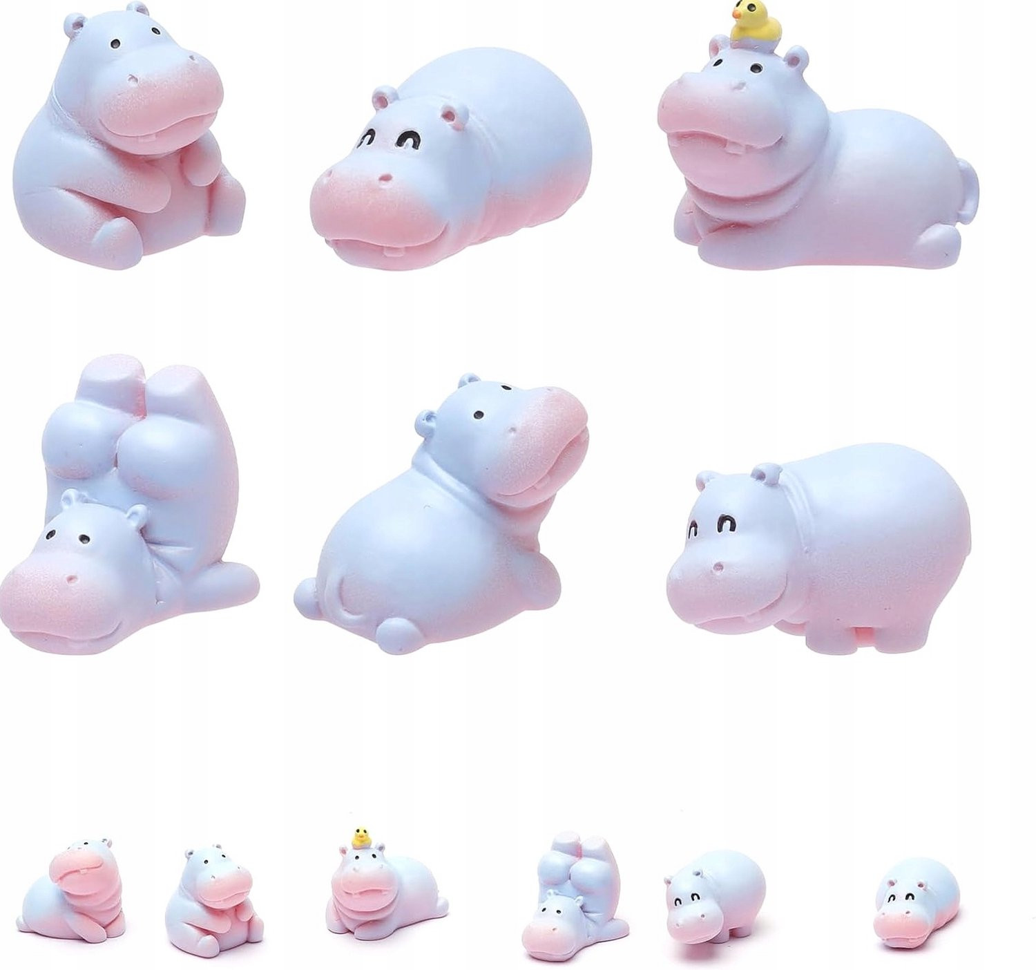 Set van 6 Hippopotamus Miniatuur Beeldjes voor Auto en Interieur Decoratie