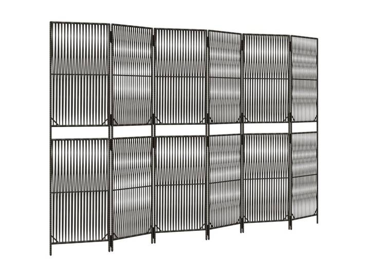 vidaXL Paravent, Raumteiler 6-tlg. Grau Poly Rattan