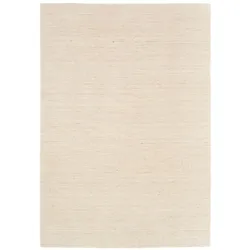Handweb Teppich Amelia 80 x 300 cm Schurwolle Beige