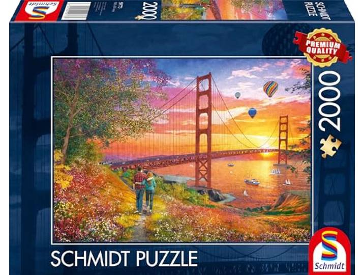 Schmidt Spiele 59773 Wandelen naar Golden Gate Bridge, 2000 stukjes puzzel, kleurrijk