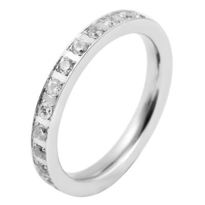 Fingerring ADELIA´S "Damen Ring aus Edelstahl mit Strass Steinchen" Gr. 58, silber, Fingerringe, Damen, 58, Edelstahl, Fingerring