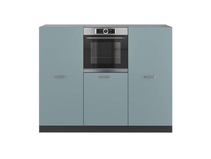 Vicco Einbauküche R-Line, Blau-Grau/Anthrazit, 180 cm