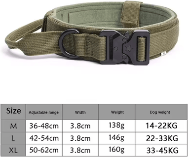 Inspire Picks Adjustable Tactical Dog Collar & Traction Rope For Medium & Large Dogs a01 l