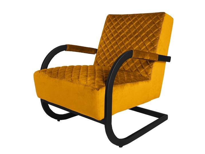 Sessel Liez Gelb/Senfgelb Samt Ravi 61 x 80 x 87cm