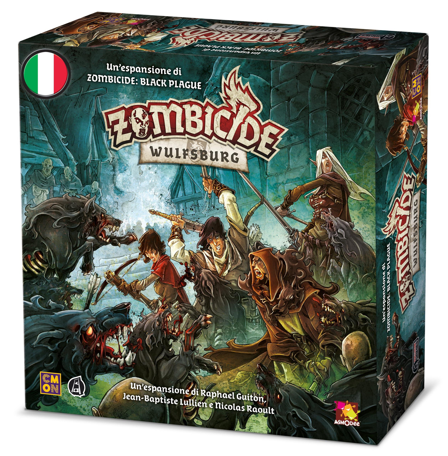 Asmodee Zombicide Zwarte Pest Wulfsburg uitbreiding Italiaans