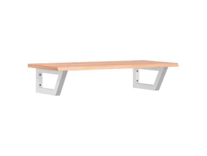 WEMYUFURN Waschtischplatte mit Halterung Stahl und Massivholz Eiche Wandbefestigung,Schweberegal,Badezimmer,Ablage für Cremes,Handtuchaufhängung,platzsparend,modernes Design,Naturholz