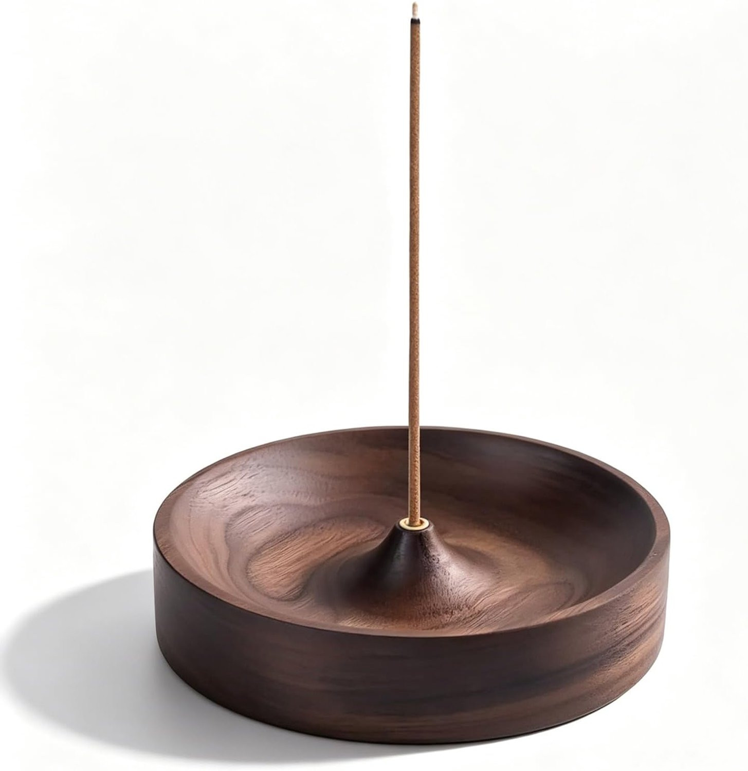 Vemera Houten Wierookhouder met asopvang, 8 x 8 x 1,8 cm