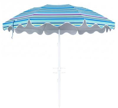 Costway 6.5 FT Beach Umbrella UPF 50+ with Sand Anchor for Garden Pool Backyard-Blue