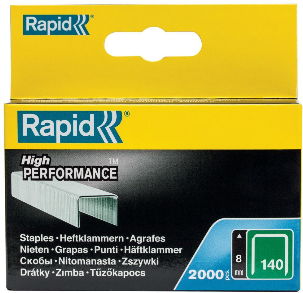 Isaberg Rapid AB Rapid High PERFORMANCE Heftklammern, Typ 140, 8 mm Schenkellänge, 2.000 Stück