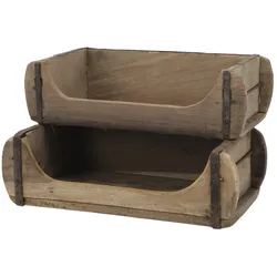 Chic Antique Grimaud Kasten, 2 Ebenen Ziegelform, 30 x 20 x 20 cm