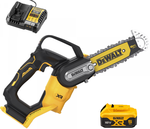 DeWalt DCMPS520P1-QW - Tronçonneuse de taille électrique 18V 5Ah - Guide de 20 cm