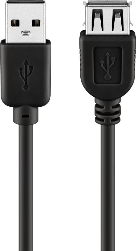 Goobay 68625 USB 2.0 Hi-Speed verlengkabel, zwart, USB Type A naar USB Type A