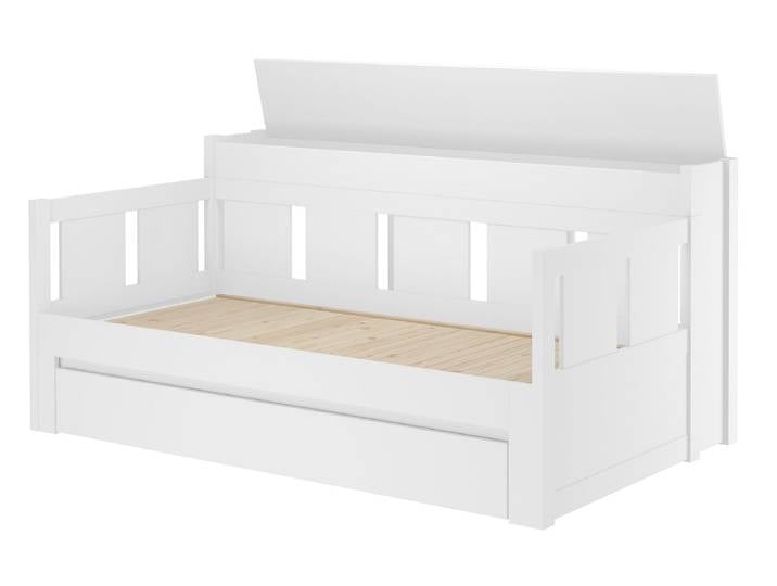 Ausziehbett Einzelbett Doppelbett Kiefer Massiv Weiß
