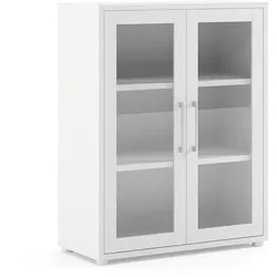 Prisme Büro Aufbewahrung 2 Glastüren. Weiss.