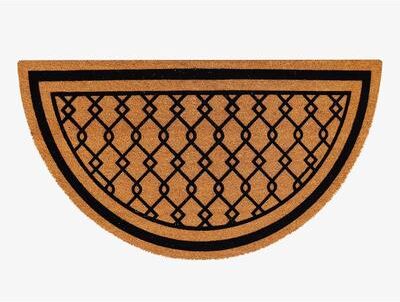 A1 Home Collections Natural Coir Flock Door Mat for Front Door, Anti-Shed Treated Doormat