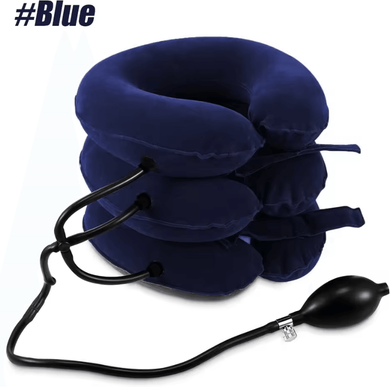 Uplift Curations Inflatable Cervical Neck Traction Device For Pain Relief And Alignment Support blue