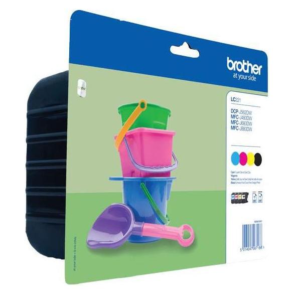 Brother Ink Cartridge 4 Pc(S) (LC-221VALBP)