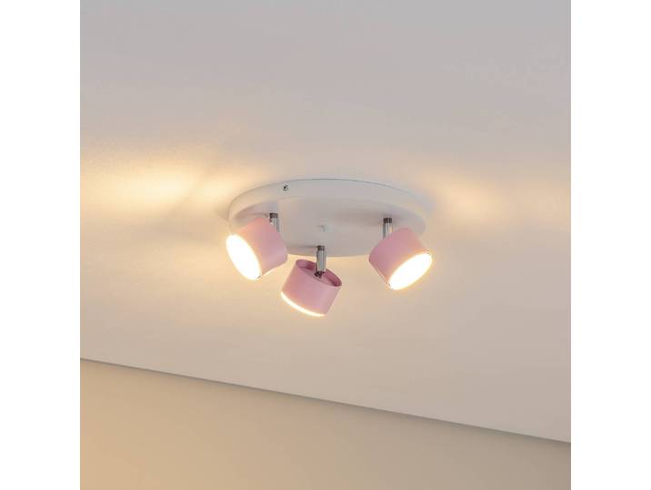 Deckenstrahler Cloudy dreiflammig Rondell rosa Eko-Light, dimmbar, violett / pink / rose, für Wohn- / Esszimmer, Metall, Junges Wohnen