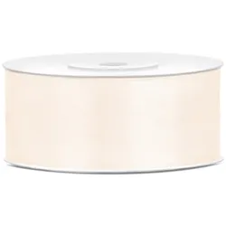 PartyDeco Satin Geschenkband creme 25m 25mm breit