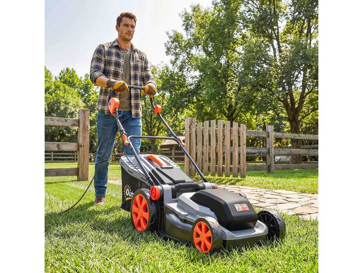 Outsunny Tondeuse Électrique 1800W Mulching 40cm Gris